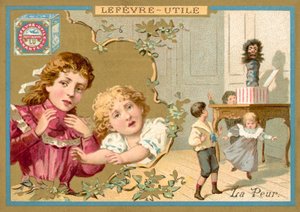 Frykt (chromolitho) av French School