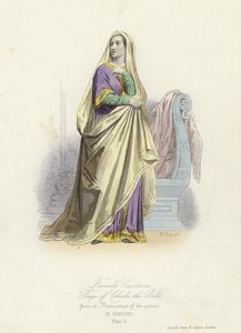 Kvinnelig kostyme fra regjeringen til Charles the Bald, kongen av Vestfrankene av French School