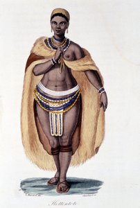 Hottentotkvinne (Hottentot Venus) i tradisjonell drakt - i "" Bibliotheque universelle des voyages"" av Albert Montémont, red. Armand Aubree av French School