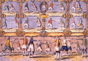 Fekting, fra Academie de lEspée av Girard Thibault, utgitt 1630 av French School