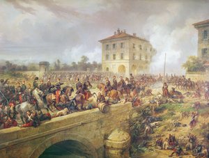 Kamp ved broen til Boffalora under slaget ved Magenta, 4. juni 1859, ca. 1859