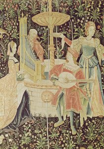 Figurer rundt en fontene, detalj fra The Concert at the Fountain, Loire-verkstedet, ca. 1570-80 (se 87759, 19846) av French School