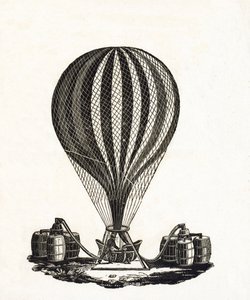 Fylle en luftballong med gass, ca. 1790 (tregravering) av French School