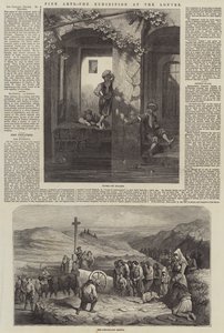 Fine Arts, utstillingen på Louvre (gravering) av French School