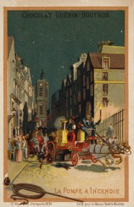 Brannbil (chromolitho) av French School