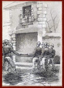 Brannmenn, The Rescue Blanket, nd tidlig på 1800-tallet. av French School