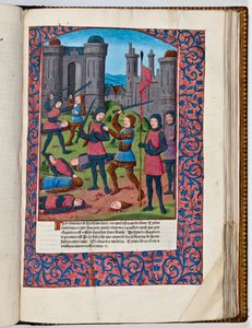 Første jødisk-romerske krig i Jerusalem, 70 e.Kr. (håndfarget trykk) av French School