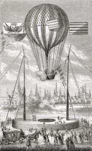 Første flyvning med en styrbar ballong, fra Dijon, 12. juni 1784, fra 