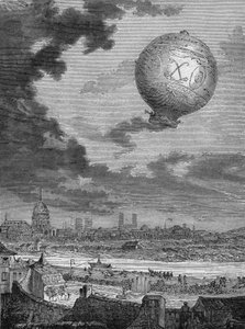 Første montgolfier-tur av Pilatre de Rozier og Marquis d#39;Arlandes av French School