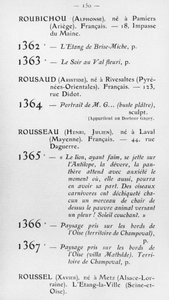 Første deltagelse av Le Douanier Rousseau på Salon dAutomne, katalog, side 150, Paris, 1905 av French School