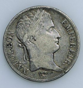 Fem Franc-mynt, med hodet til Napoleon (1769-1821) 1811 (recto)