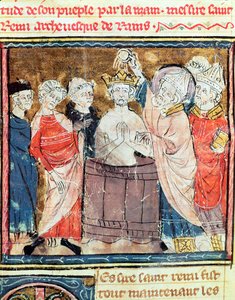 Fol.11r St. Remigius, biskop av Reims av French School