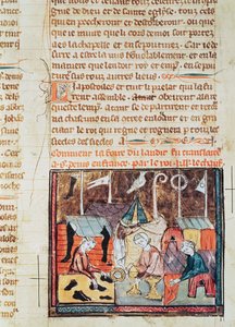 Fol.122v Merchants på Lendit Fair nær St. Denis, fra Grandes Chroniques de France, 1375-79 av French School