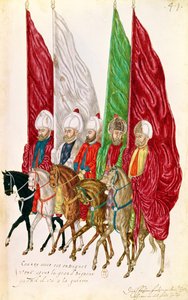 Fol. 41 Menn med standarder som følger krigsherren, fra 