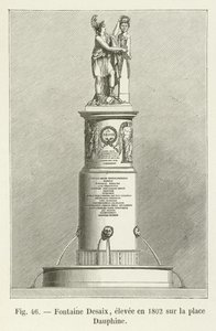 Fontaine Desaix, reist i 1802 på Place Dauphine av French School