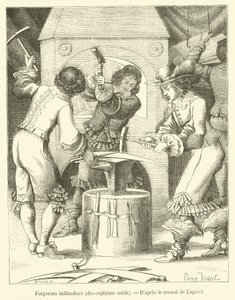 Verktøysmeder, syttende århundre (gravering) av French School