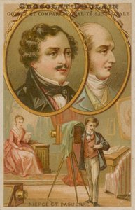Grunnleggere av fotografi Niepce og Daguerre med fotograf av French School