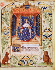 Fr 2705 f.C. Frontispice til en inventar av skatten som tilhørte Charles V av Frankrike, 1379 av French School
