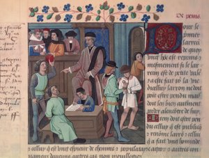 Fr 4367 f.55v En dommer som forhører fanger av French School