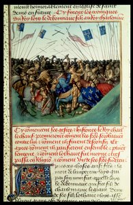 Fr 6465 f.140 Lothair I (795-855) Keiser av Vesten i kamp med sine brødre Ludvig den tyske (ca. 804-76) og Karl den skallede (823-77) ved Fontenoy en Puisaye i 841 av French School