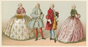 Frankrike XVIIIth Cent-kostyme av French School