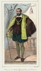 Francesco de Medici (Francis de Medicis), storhertug av Toscana (1541 - 1587) far til Maria av Medici. Gravering 1800-tallet. av French School
