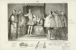 Frans II av Frankrike informerer varamedlemmer i parlamentet om at han har valgt sine onkler, hertugen av Guise og Charles, kardinal av Lorraine, til å styre for ham, 1559 av French School