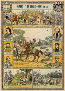 Frans I av Frankrike og Charles V, den hellige romerske keiseren, illustrasjon fra 