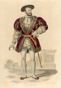Francois Premier (farget gravering) av French School