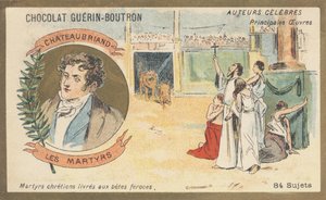 François-Rene, Viscount of Chateaubriand (1768-1848), fransk forfatter og politiker, forfatter av "Les Martyrs" (1809) av French School