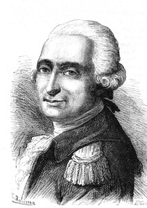 Franois Laurent Marquis D'ARLANDS (1742-1809), fransk ingeniør og flyfart med Pilatre De Rozier. Gravering 1867 av French School