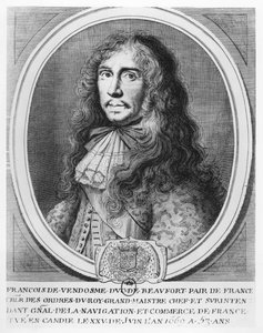 François de Bourbon, hertug av Beaufort (gravering) av French School