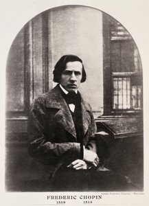 Frederic Chopin (1810-49) gravert fra en daguerrotypi (fotogravyr)