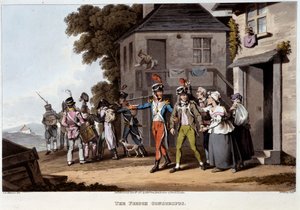 Franske vernepliktige, ca. 1814 (farge litho) av French School