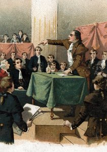 Fransk revolusjon - Georges Jacques Danton (1759-1794) utbryter "" for å beseire, trenger vi frekkhet, og alltid frekkhet"" August 1792 (Fransk revolusjon: Georges Danton snakker "" Vi trenger frekkhet, og enda mer frekkhet, og alltid frekkhet! "" august 1 av French School