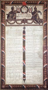 Den franske revolusjonen: Erklæring om menneske- og borgerrettigheter (litografi. 1700-tallet) av French School