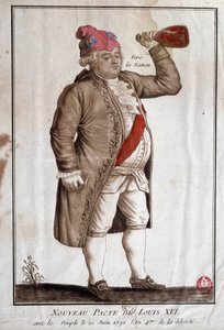 Fransk revolusjon: "" Ny pakt av Ludvig XVI med nasjonen (20/06/1792)"" Anonym gravering fra 1700-tallet. Paris, Arsenals bibliotek av French School