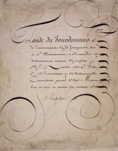 Fransk kalligrafi: Brev fra regnskapskammeret av Louis Barbedor rundt 1640. av French School