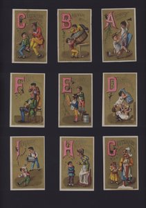 Fransk tegneseriealfabet (farge litho) av French School