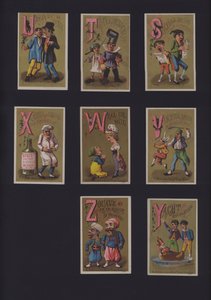 Fransk tegneseriealfabet (farge litho) av French School