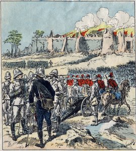 French expedition to Dahomey (present-day Benin). General Dodds forming his columns of attack before Abomey av French School