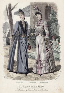 Fransk moteplate, sent på 1800-tallet av French School