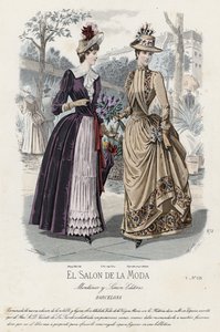 Fransk moteplate, sent på 1800-tallet av French School