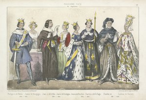 Franske konger og dronninger fra det 14. og 15. århundre av French School