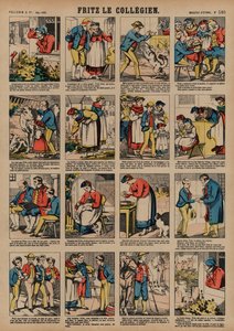 Skolegutten Fritz (farget gravering) av French School
