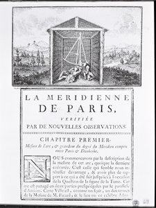 Forsiden av det første kapittelet av La Meridienne de Paris av Cesar-Francois Cassini de Thury, 1744 av French School