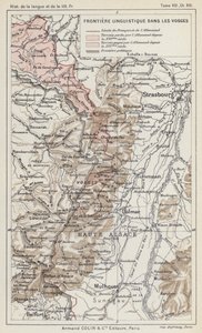 Språklig grense i Vosges (fargelitografi) av French School