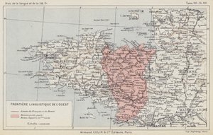 Vestlig språklig grense (fargelitografi) av French School