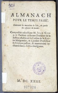 Frontispice av boken "Almanach pour le temps passé"", av Jean Guerin av French School