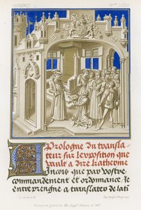 Frontispice i grisaille av et manuskript av French School